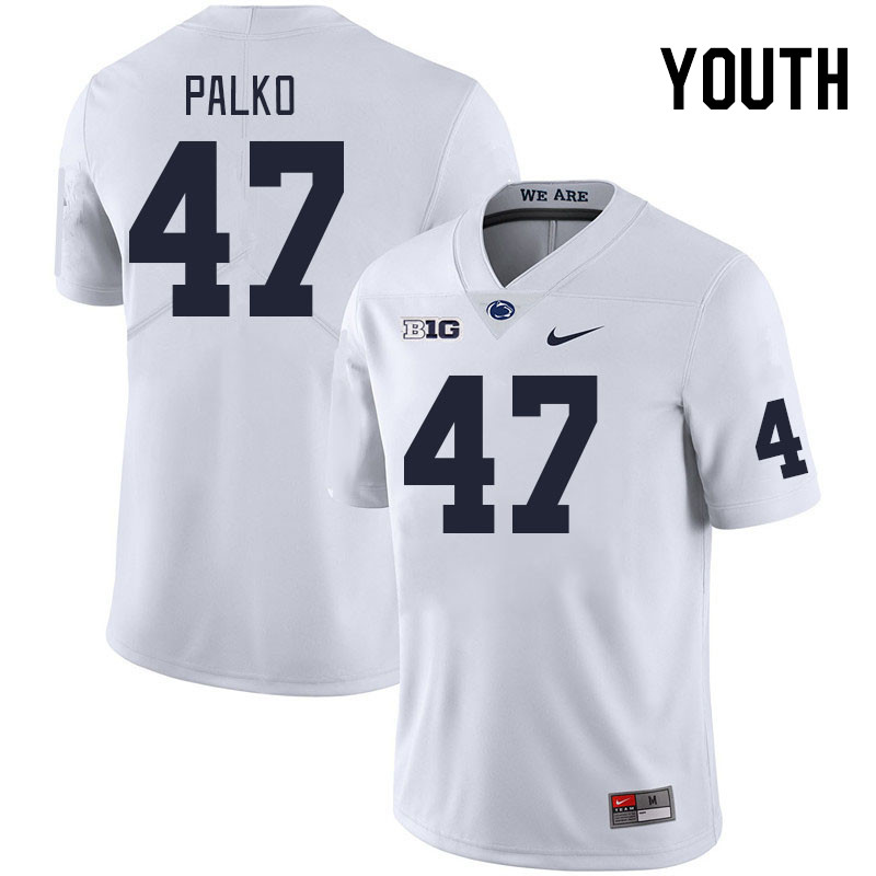 Youth #47 Joey Palko Penn State Nittany Lions College Football Jerseys Stitched Sale-White - Click Image to Close